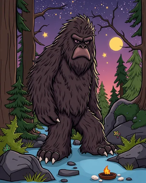 Imágenes de Sasquatch de dibujos animados: representaciones de criatura misteriosa