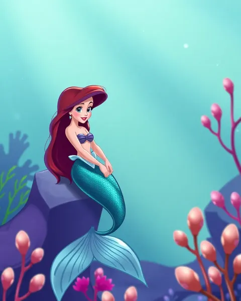 Imágenes de Sirena de Little Mermaid: Ilustraciones Bellas de Vida Submarina