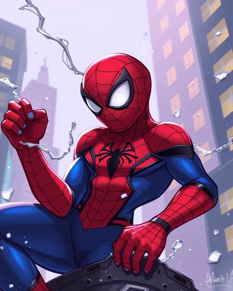 Imágenes de Spiderman de dibujos animados: superhéroe de dibujos animados que lanza telarañas