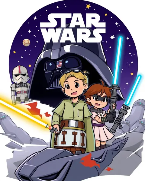 Imágenes de Star Wars de cartoon de héroes y villanos