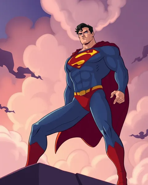 Imágenes de Superman de cartoon en momentos superhéroicos recordables