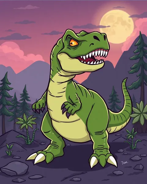 Imágenes de T-Rex de caricatura para uso educativo