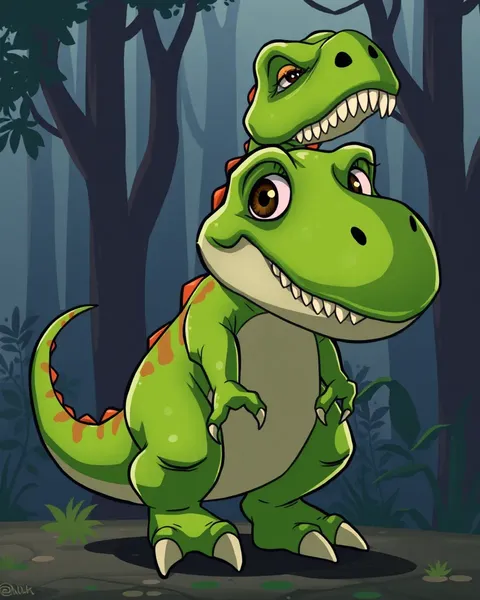 Imágenes de T Rex de dibujos animados para libros infantiles