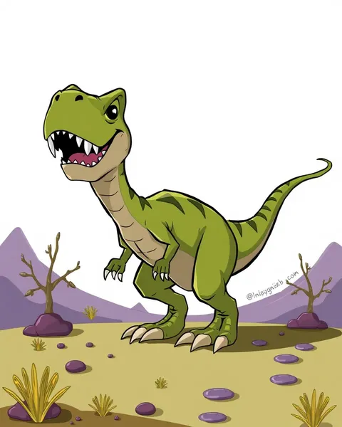 Imágenes de T-Rex de dibujos animados para producción de cine