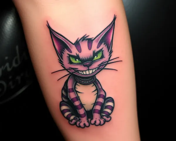 Imágenes de Tatuaje de Gato de Cheshire para Curiosos y Aventureros