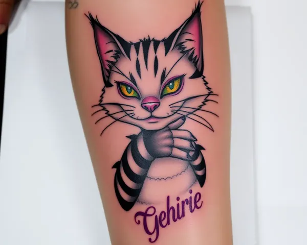 Imágenes de Tatuaje del Gato de Cheshire para aquellos que Aman la Fantasía