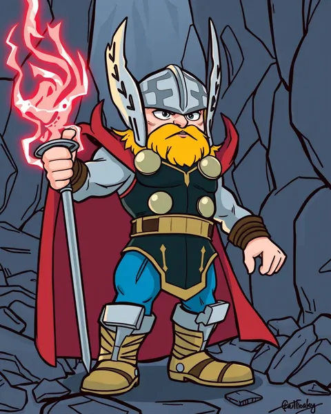 Imágenes de Thor de Cartón: Personajes animados divinos de Marvel