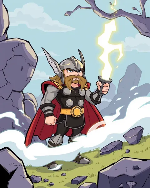 Imágenes de Thor de caricatura: arte cómico de estilo de caricatura