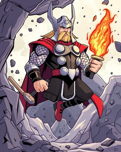 Imágenes de Thor de dibujos animados: universo animado de Marvel divino