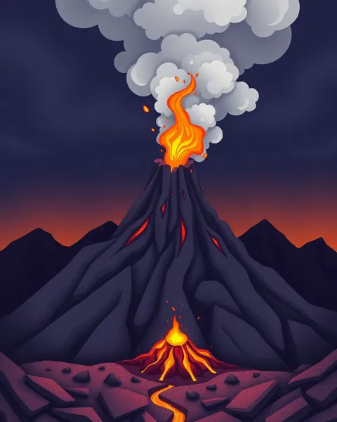 Imágenes de Volcanes Cartoon para el Aprendizaje Infantil