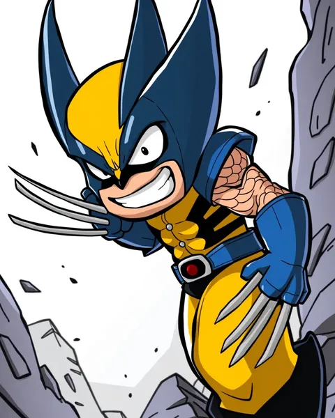 Imágenes de Wolverine de caricatura que muestran poderes sobrenaturales maravillosos