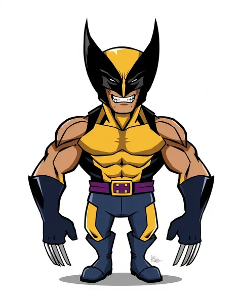 Imágenes de Wolverine de cartoon presentadas en estilo de animación