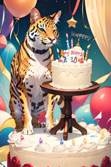 Imágenes de animales felices en color en celebración de cumpleaños