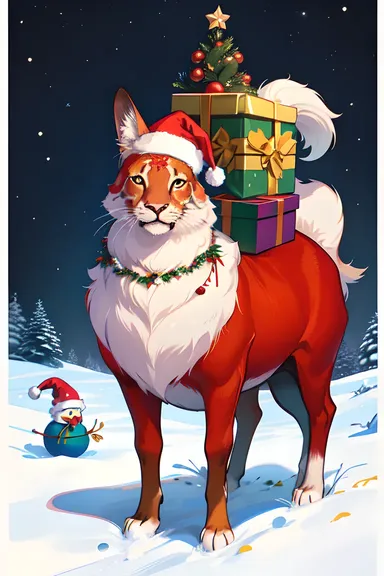 Imágenes de animales navideños: ilustraciones lindas y coloridas