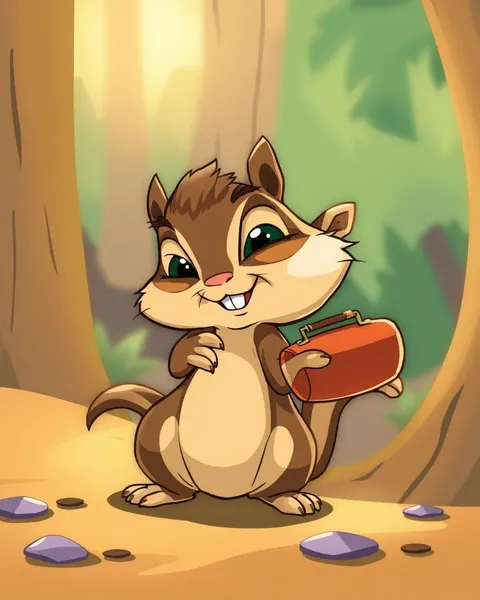 Imágenes de ardilla chipmunk whimsical en estilo de dibujos animados