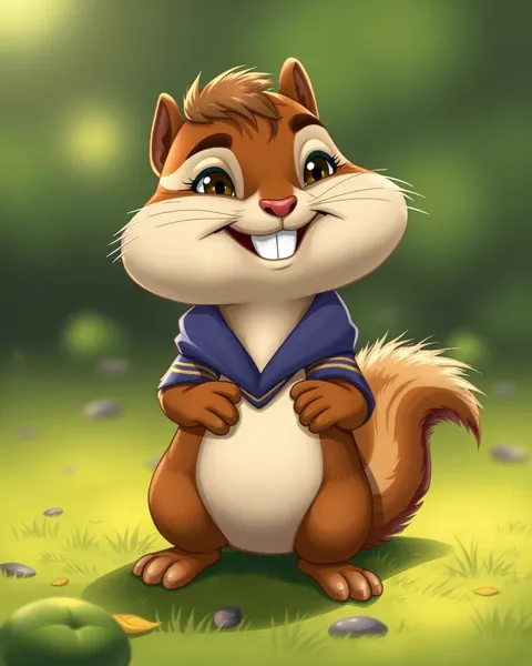 Imágenes de ardillas chipmunk adorables ilustran aventuras en el bosque