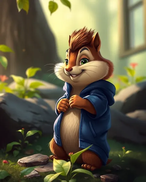 Imágenes de ardillas de cartoon que muestran criaturas del bosque adorables