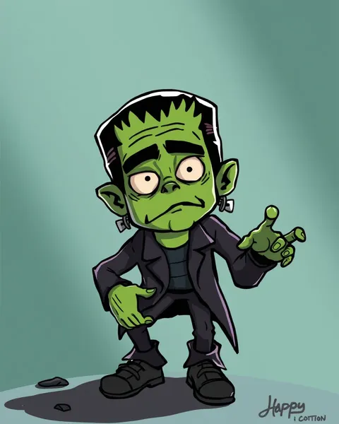 Imágenes de arte único de Frankenstein de caricaturas: una forma de arte