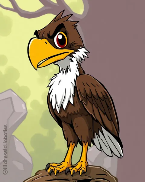 Imágenes de aves en vuelo de Buzzard en caricatura