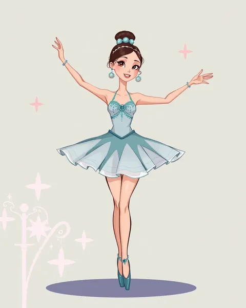 Imágenes de bailarina de dibujos animados: ilustraciones adorables de bailarinas con accesorios de dibujos animados