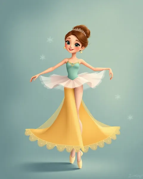 Imágenes de ballet de caricatura: Retratos agradables de bailarinas con expresiones de caricatura