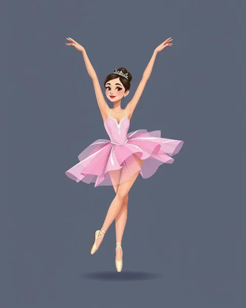 Imágenes de ballet de dibujos animados: Escenas animadas divertidas de bailarinas con trajes de ballet