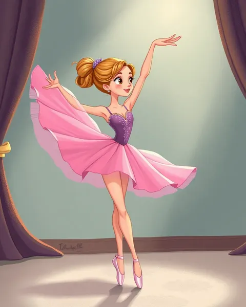 Imágenes de ballet en forma de dibujo animado: Ilustraciones lindas de personajes de ballet