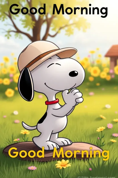 Imágenes de buenos días Snoopy con vibraciones alegres