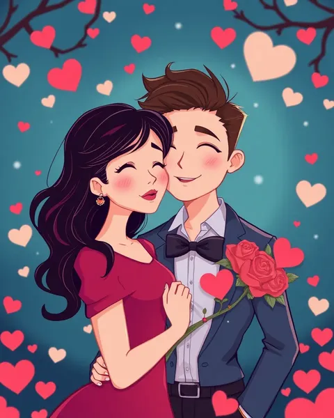 Imágenes de caricatura de amor y momentos románticos