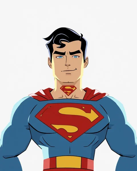 Imágenes de caricatura de las superpotencias y habilidades de Superman