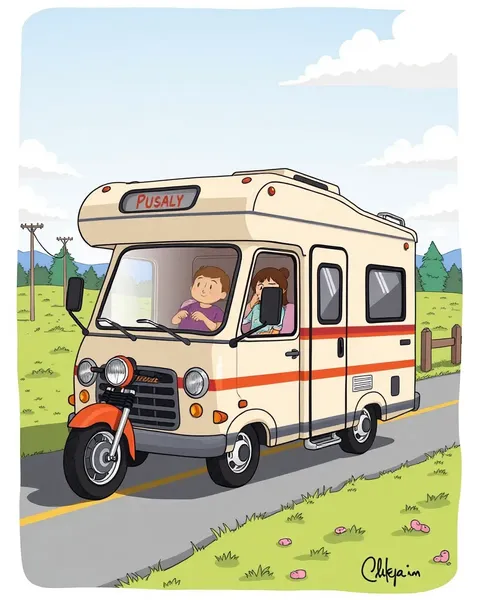 Imágenes de caricatura de motorhome para arte único