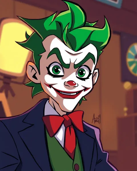 Imágenes de caricatura del Joker: enemigo frenético de Batman en variadas ilustraciones