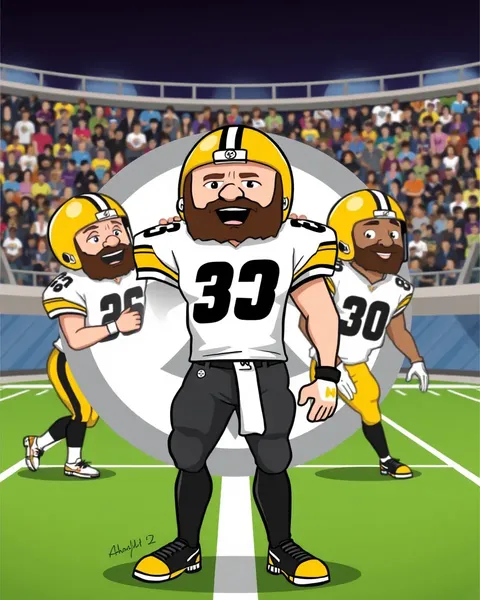 Imágenes de cartones de Steelers en colores vibrantes