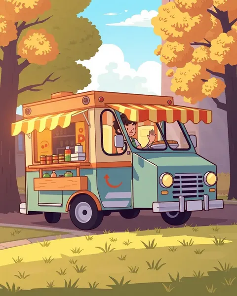 Imágenes de cartoon de camioneta de comida para fiesta