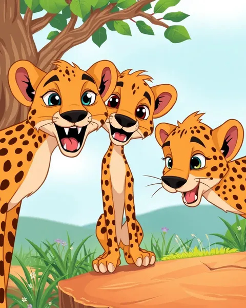 Imágenes de cartoon de cheetahs, animales