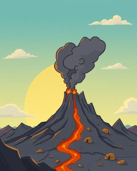 Imágenes de cartoon de volcán para inspiración de diseño de animación