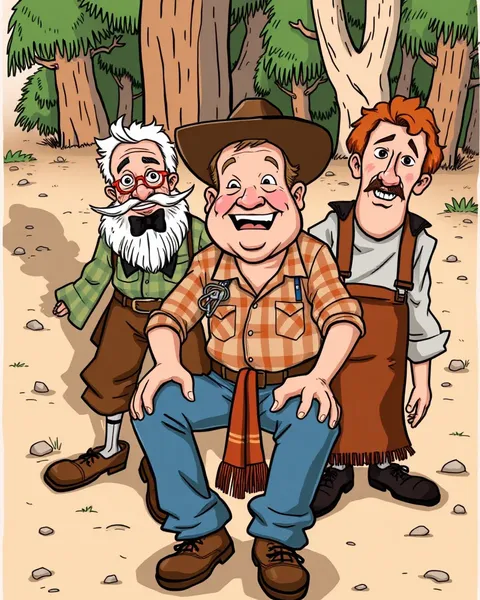 Imágenes de cartón de hillbilly en colores brillantes