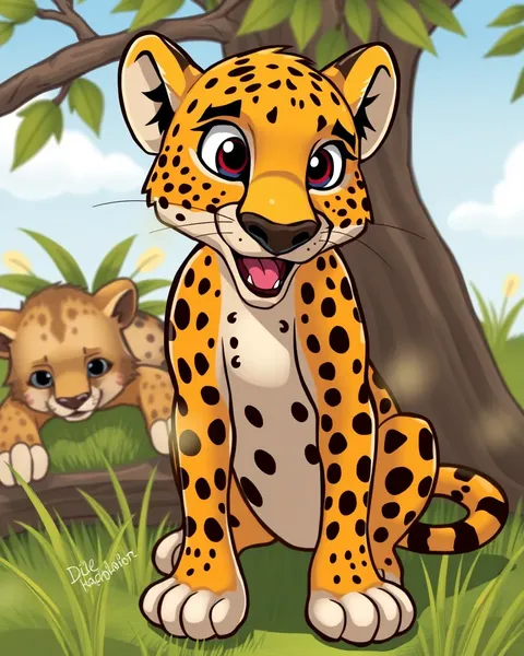 Imágenes de cheetahs de caricatura coloridas para divertirse