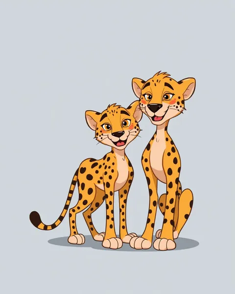 Imágenes de cheetahs de dibujos animados en línea