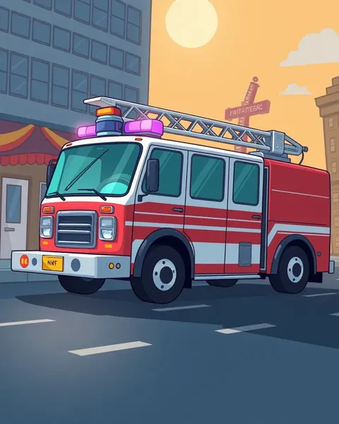 Imágenes de coches de bomberos en cómic para diversión y aprendizaje infantil