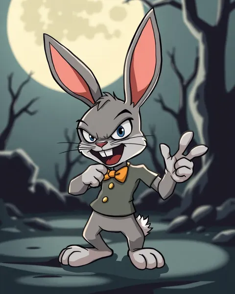 Imágenes de conejo malo de cartoon con estilo único y fantasioso