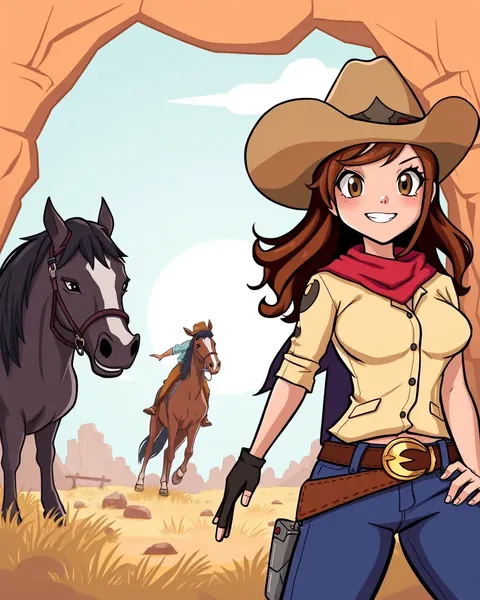 Imágenes de cowgirl de dibujos gratuitas