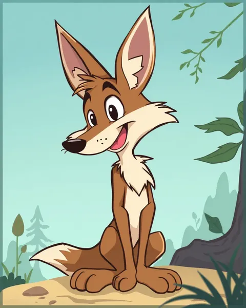 Imágenes de coyote en animación de personajes divertidos