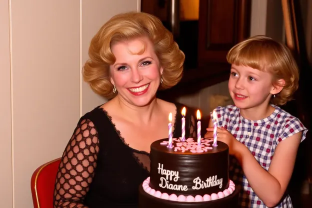 Imágenes de cumpleaños de Diane con velas y pastel