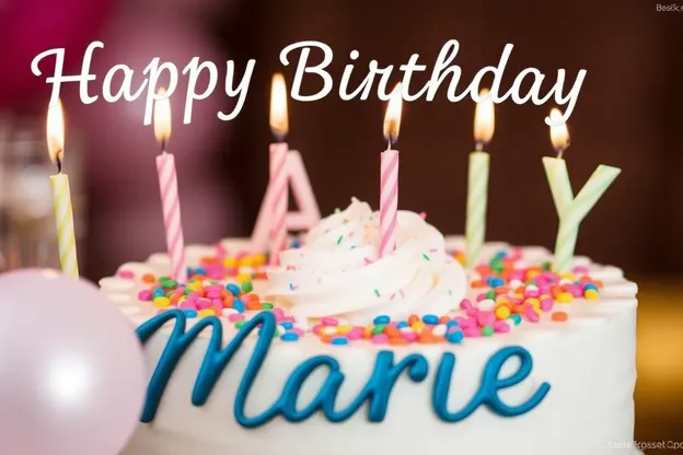 Imágenes de cumpleaños felices con citas hermosas para Marie