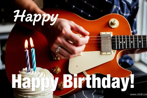 Imágenes de cumpleaños felices con guitarra en armonía colorida