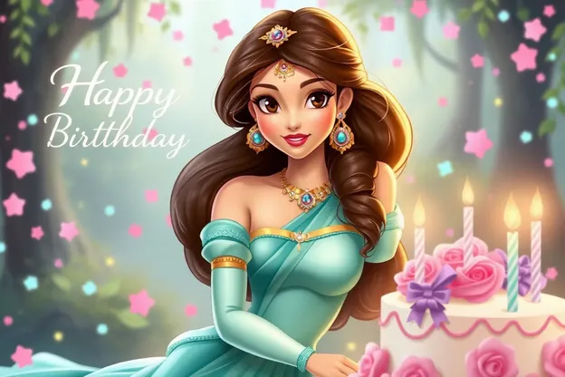 Imágenes de cumpleaños felices de Jasmine con pastel hermoso