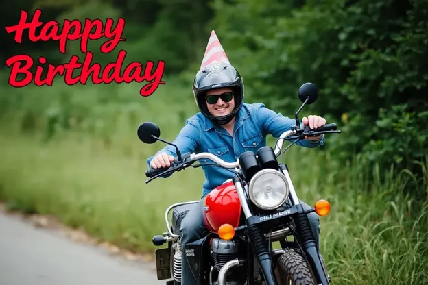 Imágenes de cumpleaños felices de motocicleta de aventura y alegría