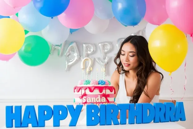 Imágenes de cumpleaños para Sandra con globos brillantes