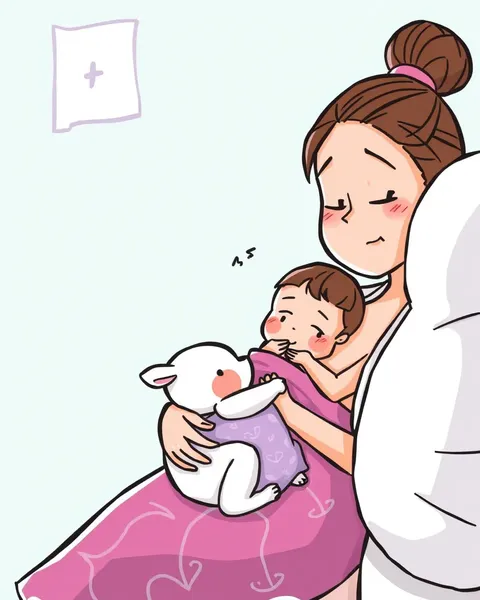 Imágenes de dibujos animados alentadoras fomentan el amor y el cuidado maternal